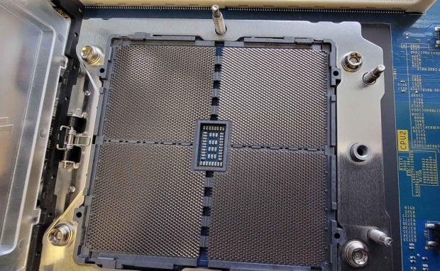 Open enlarged image AMD EPYC 'Genoa' Zen 4 CPU + mammoth SP5 socket smile for the camera