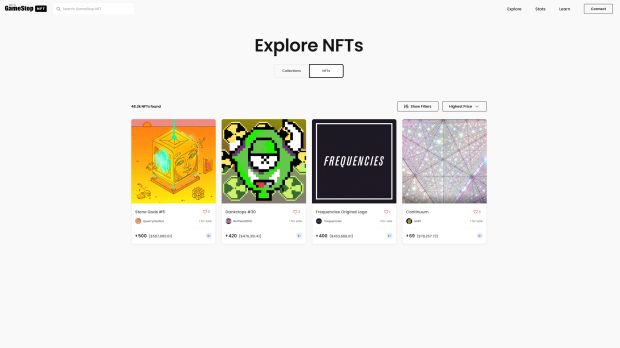 GameStop's NFT Store Goes Live, Some NFTs Costing Millions 1 |  TweakTown.com