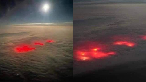 Pilot spots mysterious red glow while flying over Atlantic Ocean