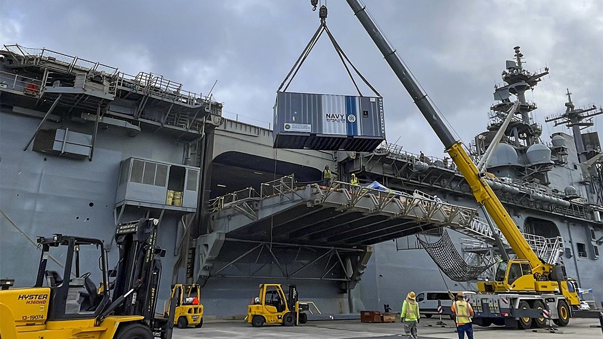 This huge liquid-metal 3D printer has been loaded onto a Navy ship