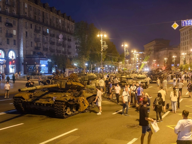 Ukraine flexes its victory with parade mocking Russian President Putin