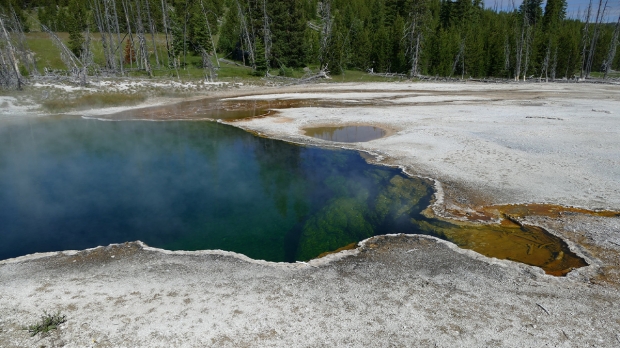 Open enlarged image Dismembered foot found floating in Yellowstone 'Abyss' hot spring