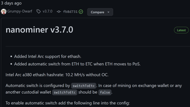 Intel Arc A380 es compatible con la minería Ethereum, días antes de la prueba de participación 08 |  TweakTown.  con