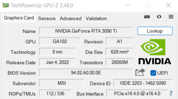GPU-Z update: blocks engineering sample GPU leaks, shows DLSS version