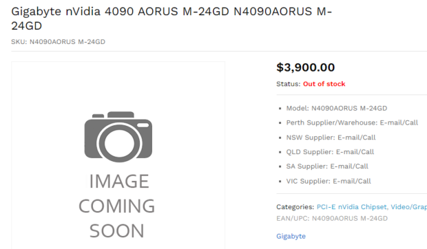 GIGABYTE's new GeForce RTX 4090 listed in Australia for under $3000 02