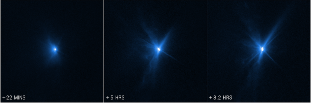 Webb and Hubble showcase NASA's spacecraft smashing into an asteroid 02
