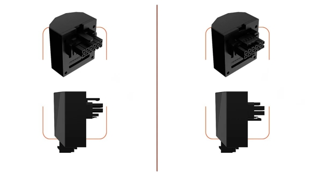 The two different configurations of the Cablemod 12VHPWR Right Angle Adapter