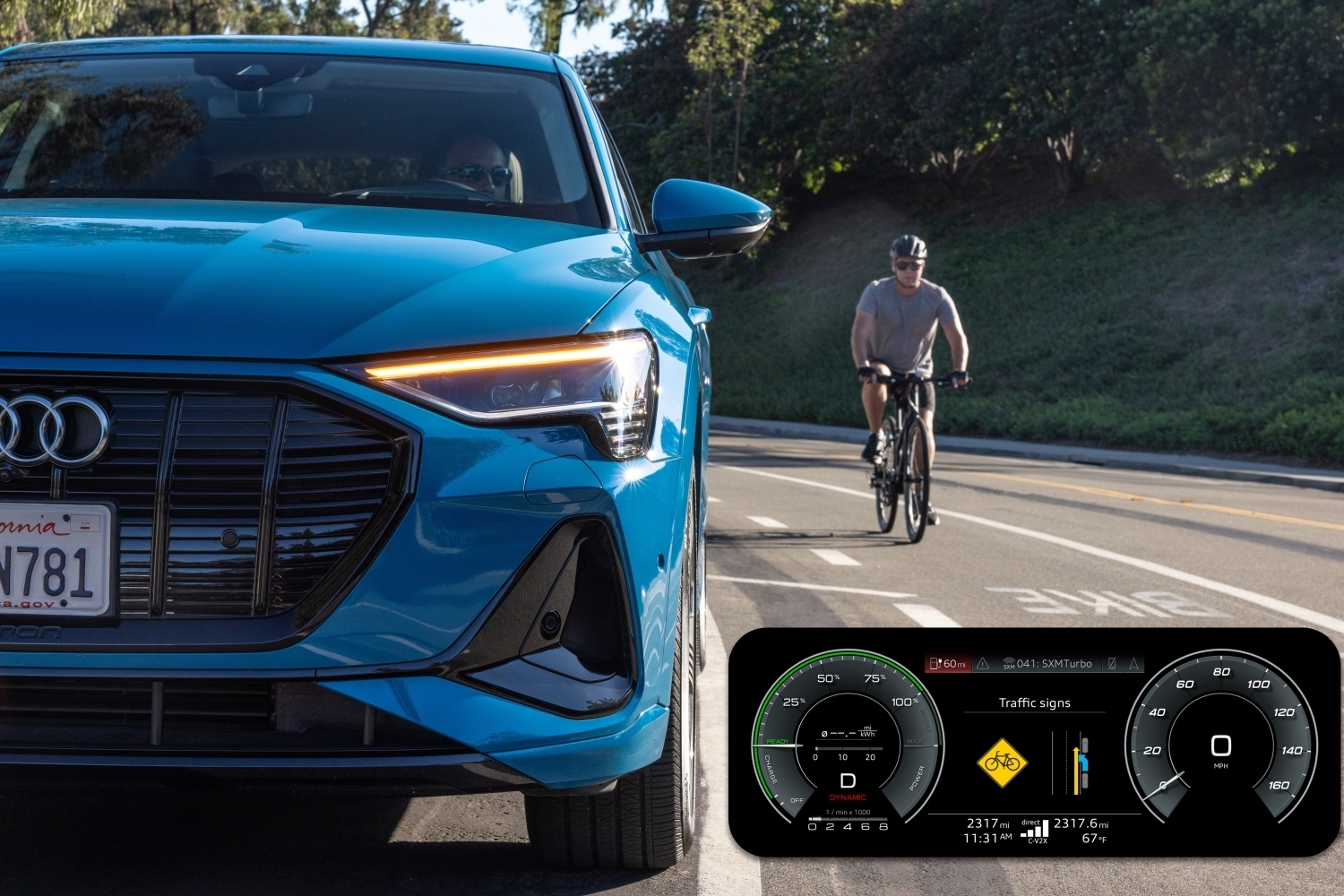 Audi C-V2X tech designed to help drivers safely interact with cyclists