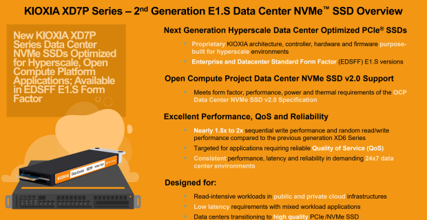 Kioxias Next Gen Edsff E1 S Ssds For Hyperscale Data Centers Released