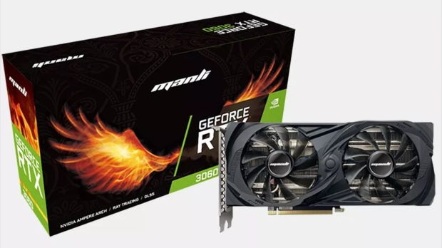 Manli intros GeForce RTX 3060 with 8GB GDDR6 memory at 15Gbps (not GDDR6X)