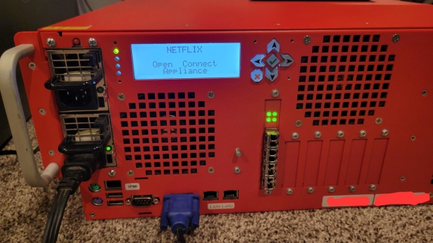 A decommissioned Netflix cache server (source: "PoisonWaffle3" on Reddit)