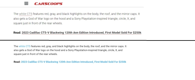 The top story is Carscoops, and the bottom image is some "news site" that is copy-pasting auto content