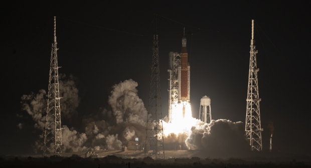 NASA's mega rocket launches Orion spacecraft on its mission to the Moon