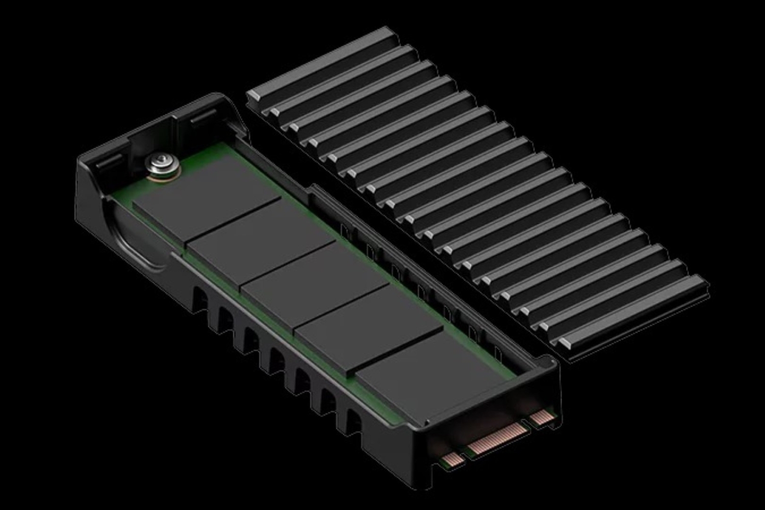 CP073-1_2 x M.2 NVMe SSD to PCIe 5.0 x8 Adapter Card (FHHL) with Removable  Drive Trays