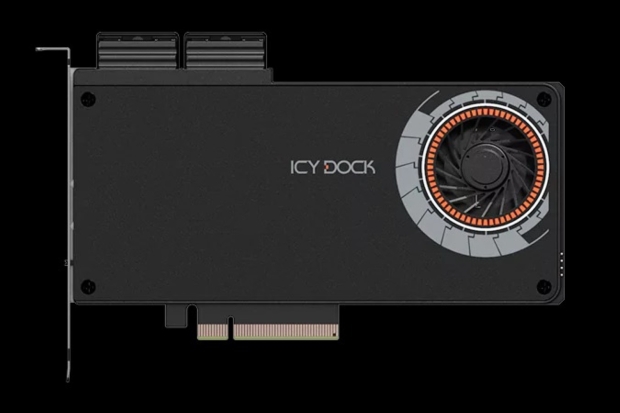 ICY DOCK teases PCIe 5.0 M.2 SSD add-in card with active cooling tech: 32GB/sec