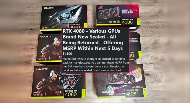 Scalpers get screwed: holding the bag with overpriced GeForce RTX 4080 cards