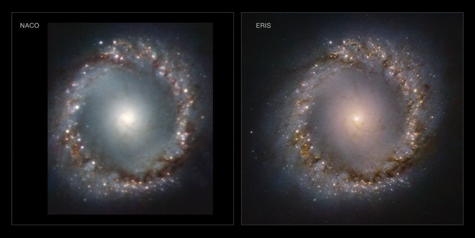 TweakTown Enlarged Image - An older image snapped by NACO (left), a former instrument now replaced by ERIS (right)
