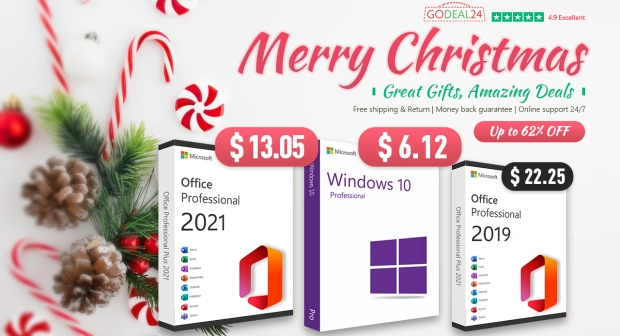 GoDeal14's Christmas Sale: big discounts on genuine Windows OS and Office 2021