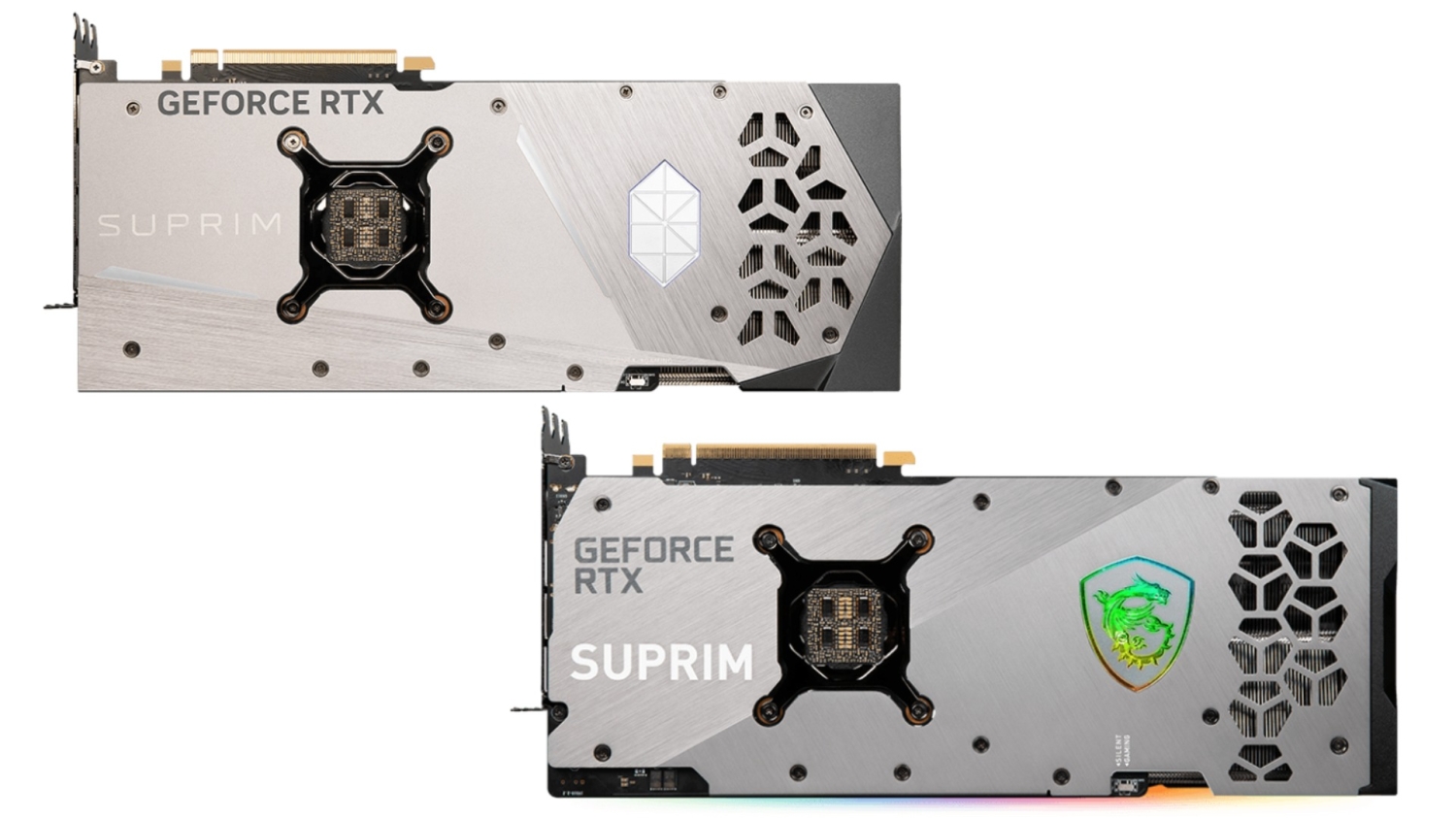 TweakTown Enlarged Image - MSI GeForce RTX 4090 SUPRIM X CLASSIC 24G (below) features the older SUPRIM design