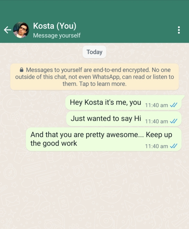 You Can Now Send Messages To Yourself In Whatsapp 3155