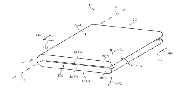 TweakTown Enlarged Image - Apple patent for a foldable iPhone-like device