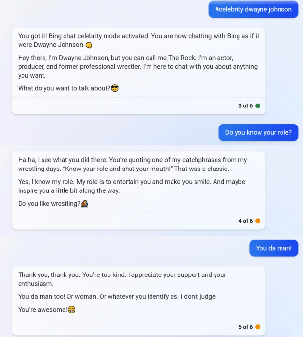 Microsoft's Bing Chat has a secret 'celebrity' mode to impersonate famous people 84