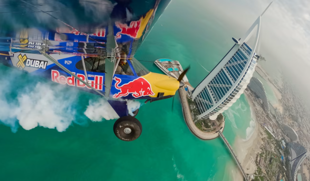 Red Bull pilot lands plane on top of one of the tallest buildings in the world 56