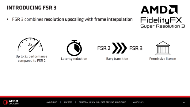 TweakTown Enlarged Image - AMD FSR 3 presentation GDC 2023, image credit: AMD