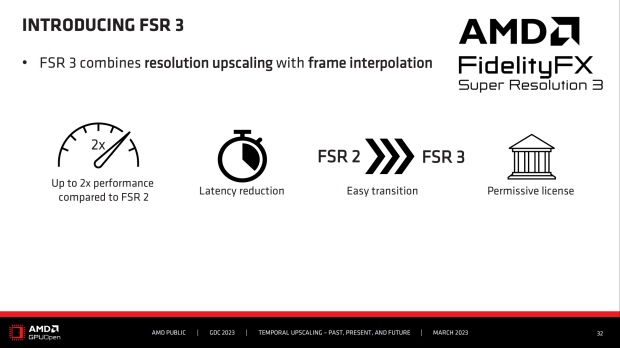 AMD FSR 3 presentation GDC 2023, image credit: AMD