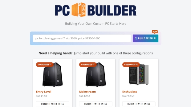 TweakTown Enlarged Image - The AI-powered PC Builder tool is still in beta testing (Image Credit: Newegg)