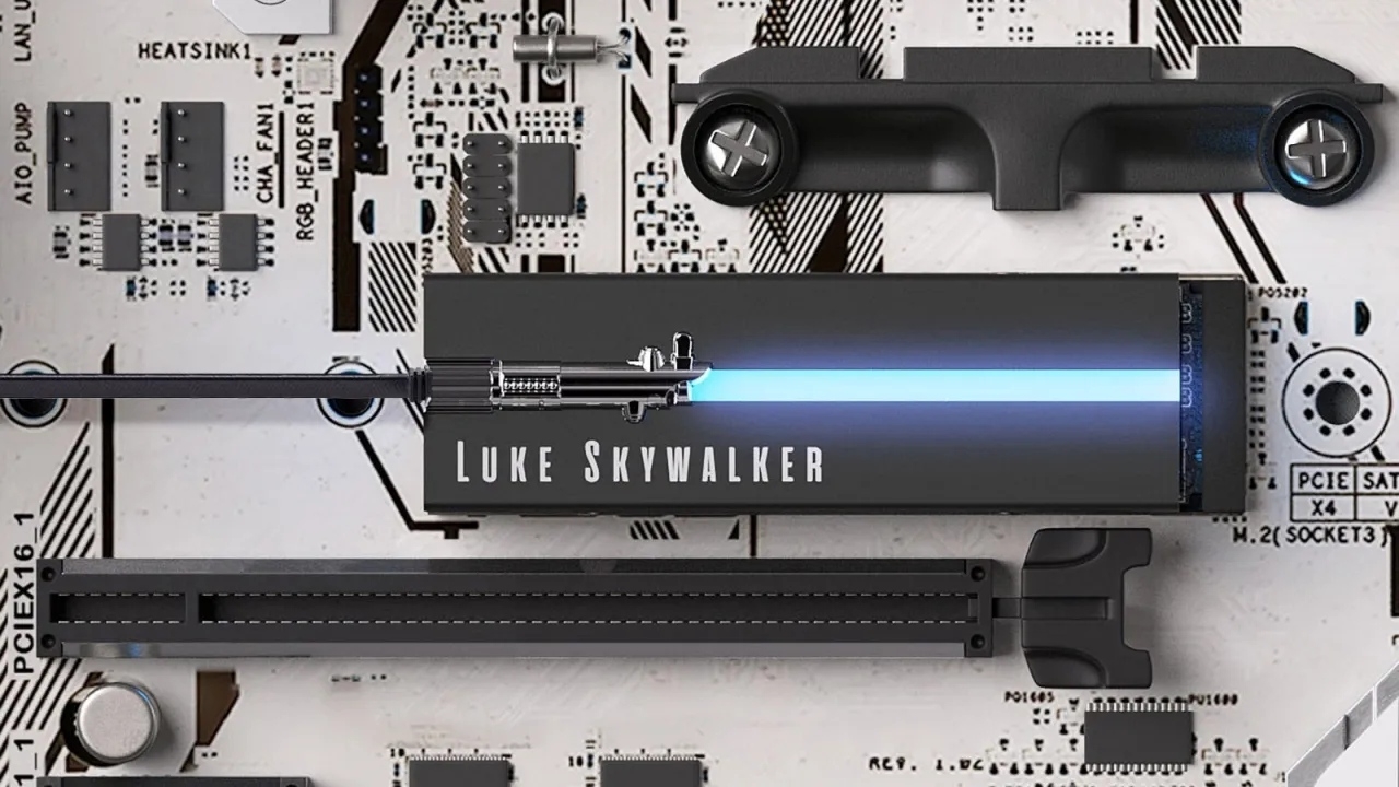 TweakTown Enlarged Image - Lightsaber Collection Special Edition FireCuda PCIe Gen4 NVMe SSD, image credit: Seagate.