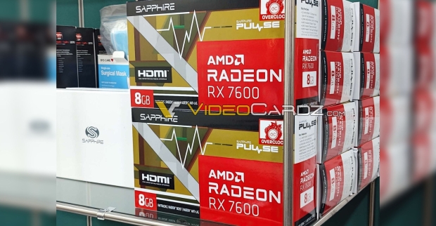 TweakTown Enlarged Image - Sapphire Pulse AMD Radeon RX 7600 graphics card spotted, image credit: Videocardz.com.