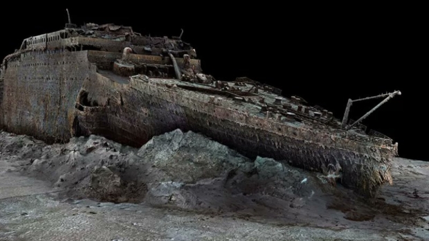 First full-sized 3D scan of Titanic shows it without water in stunning detail