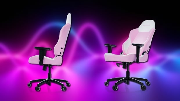 Gaming chair pink online and white