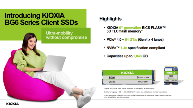 The new KIOXIA BG6 Series, image credit: KIOXIA.