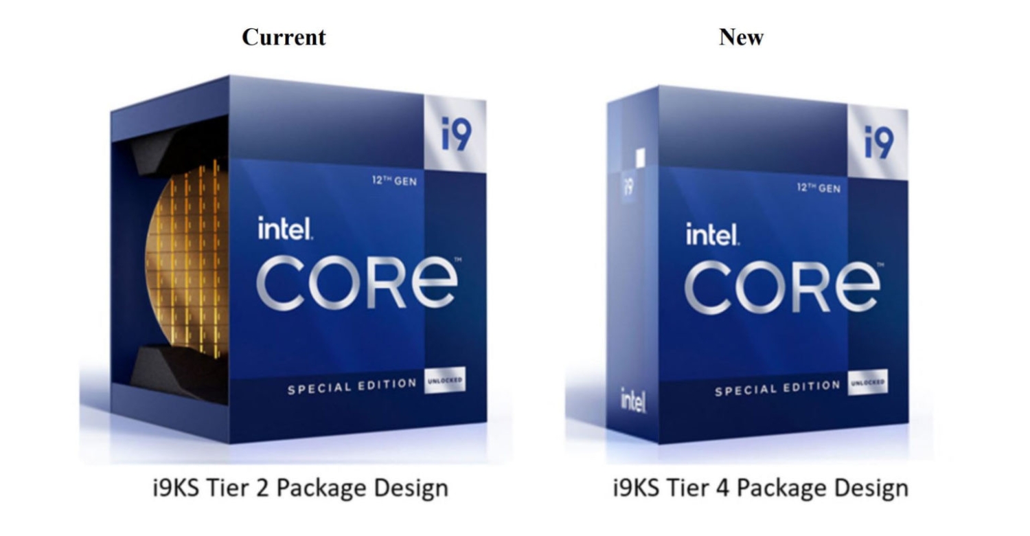 TweakTown Enlarged Image - The Core i9-12900KS now comes in a slimmer box with no wafer (Image Credit: Intel / VideoCardz)