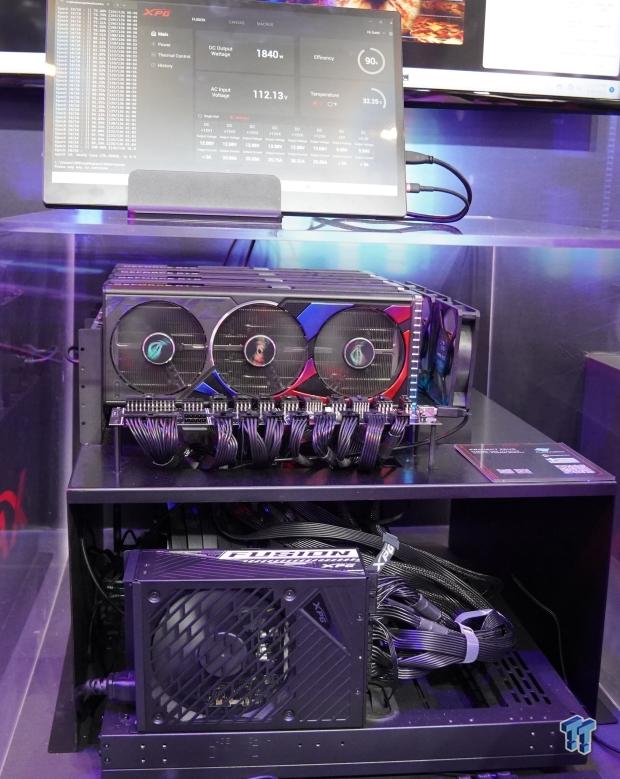 XPG shows Fusion 1600w ATX 3.0 PSU running FOUR GeForce RTX 4090s at Computex