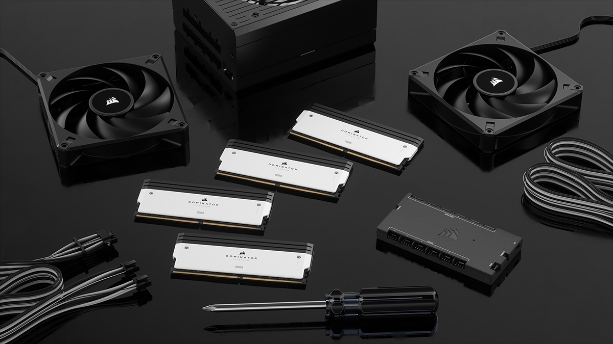 TweakTown Enlarged Image - Corsair's new range of Dominator Titanium DDR5 memory kits.