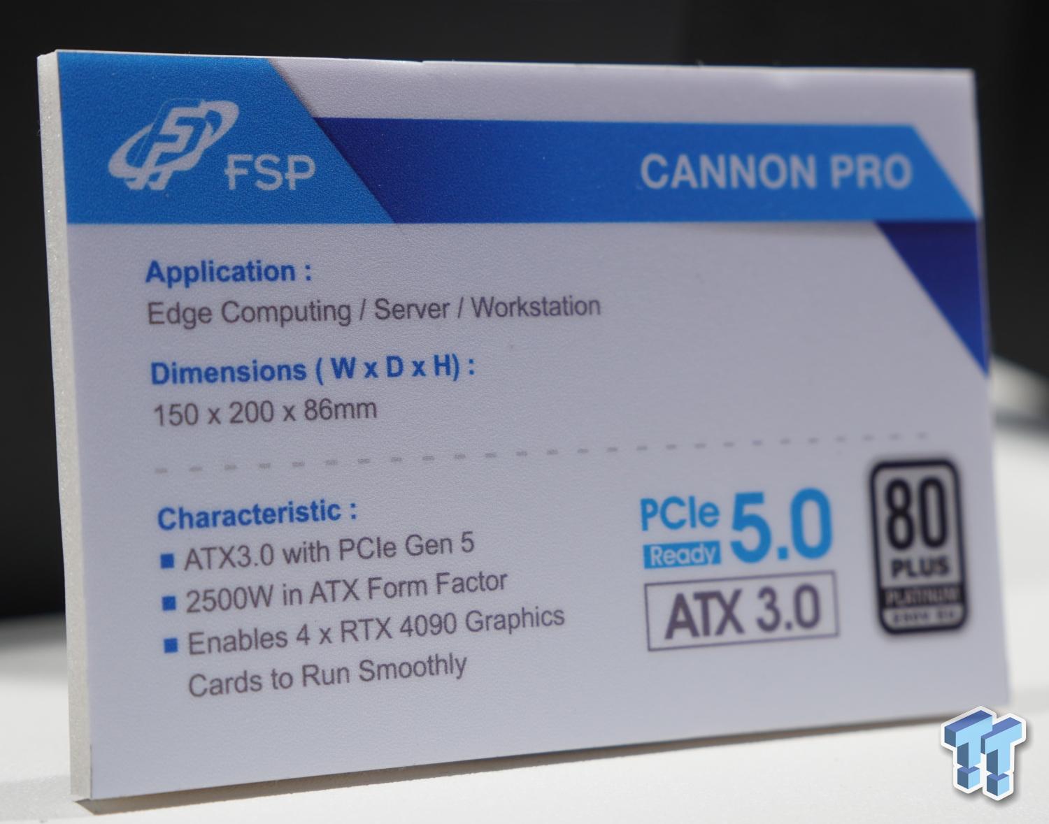 TweakTown Enlarged Image - Specs of FSP's Cannon Pro 2500 watt ATX 3.0 PSU