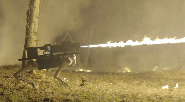 You can soon buy a robot dog that wields a flamethrower that can shoot streams of fire 30 feet