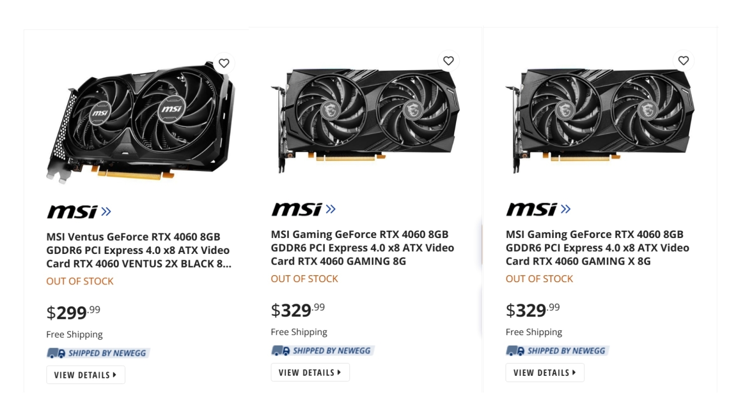 TweakTown Enlarged Image - GeForce RTX 4060 pricing for MSI cards has appeared over at Newegg.