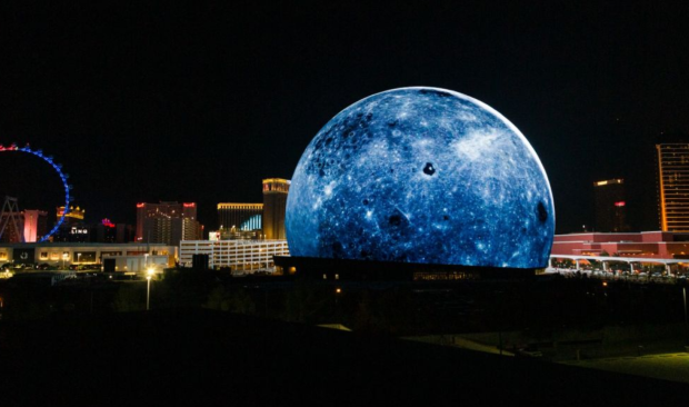 World's largest LED display transformed into Earth, Mars and the Moon