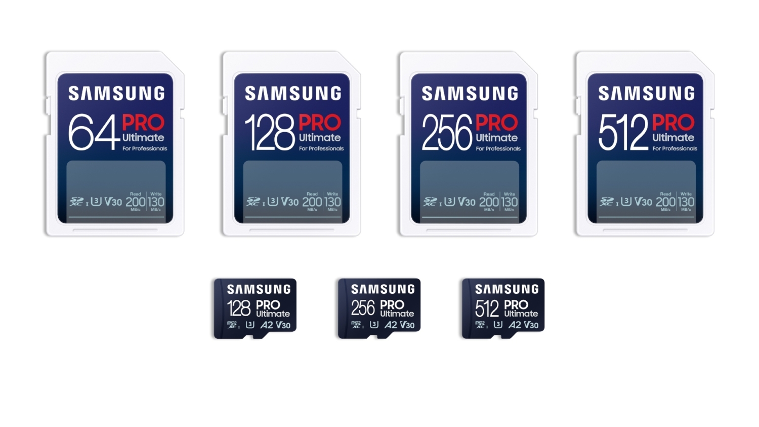 TweakTown Enlarged Image - Samsung's new PRO Ultimate microSD and SD card range, image credit: Samsung.