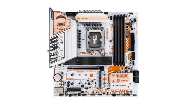 COLORFIRE B760M-MEOW WIFI D5 ORANGE, image credit: COLORFUL COLORFIRE B760M-MEOW WIFI D5 ORANGE, image credit: COLORFUL