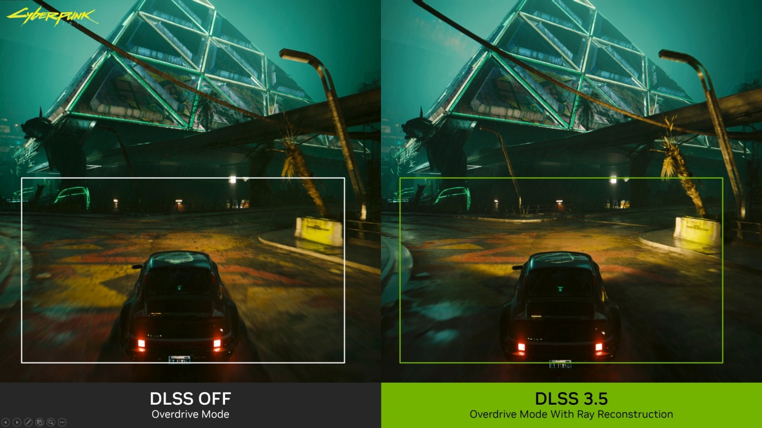 TweakTown Enlarged Image - Cyberpunk 2077's use of DLSS 3.5 vastly improves ray-tracing image quality thanks to AI, image credit: NVIDIA.