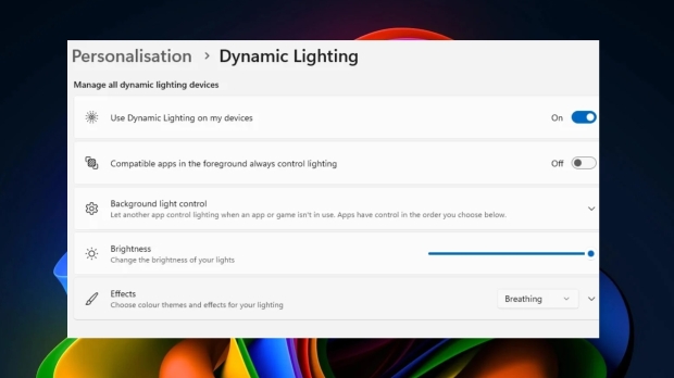 Windows 11 native RGB controls are finally here, with the new Dynamic Lighting feature