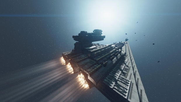 Custom Star Destroyer ship in Starfield, image credit: Reddit/Bethesda/DotElectronic7174.