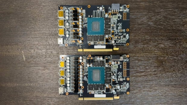 Gainward GeForce RTX 4080 Phantom hardware (bottom) and GeForce RTX 4070 Ghost hardware (top), image credit: Reddit/TechTaxi.