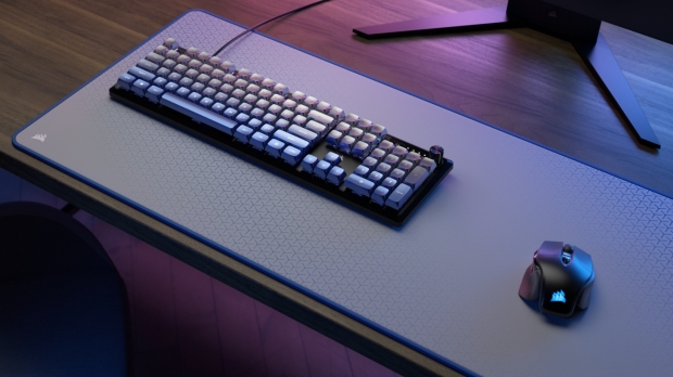 Corsair's new Steel Azure keycap and mousepad bundle, image credit: Corsair. Corsair's new Steel Azure keycap and mousepad bundle, image credit: Corsair.