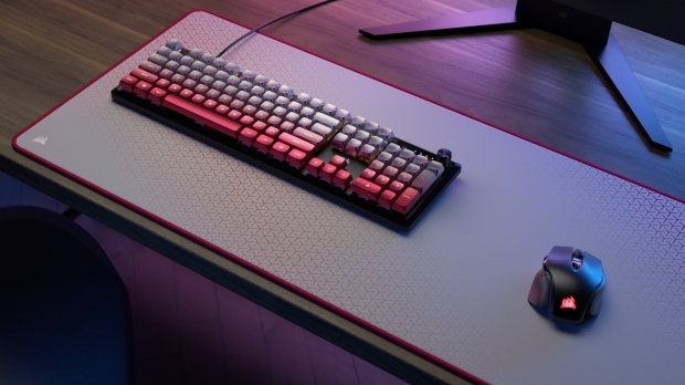 Corsair's new Steel Crimson keycap and mousepad bundle, image credit: Corsair. Corsair's new Steel Crimson keycap and mousepad bundle, image credit: Corsair.